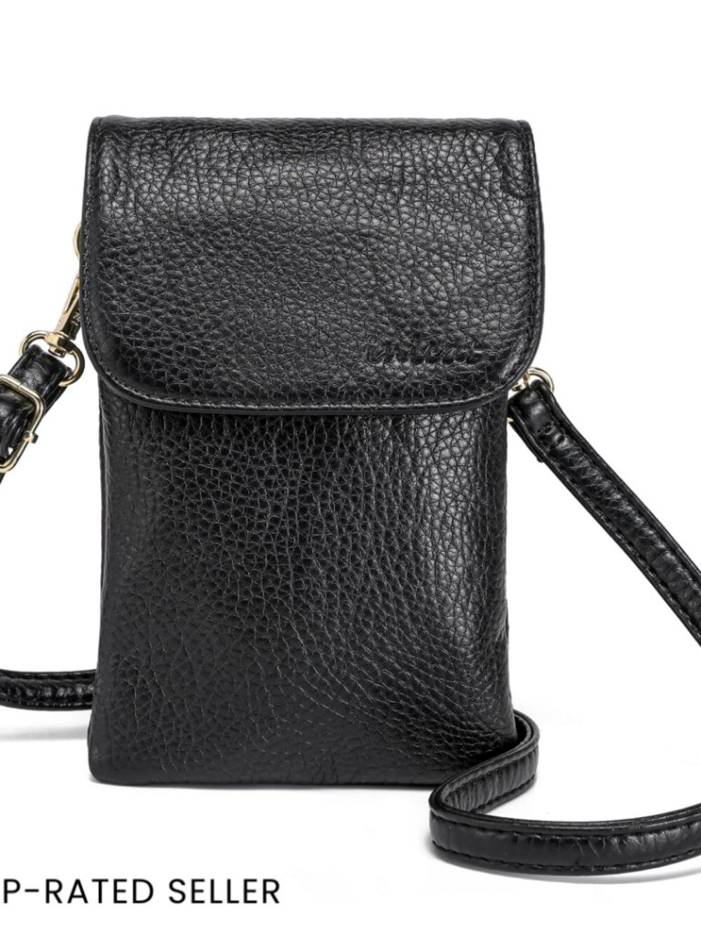 Small Vegan Leather Crossbody Bag Adjustable Strap Multi Pocket Phone Purse